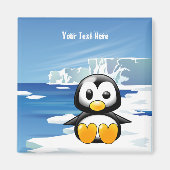Pinguin auf Eis Magnet (Vorne)