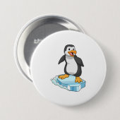 Pinguin auf Eisscholle Button (Vorne & Hinten)