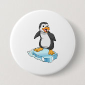 Pinguin auf Eisscholle Button (Vorderseite)