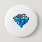 Pinguin auf Eisscholle Button (Vorderseite)
