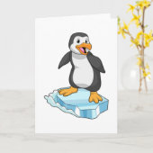 Pinguin auf Eisscholle Karte (Gelbe Blume)
