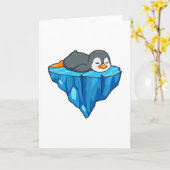 Pinguin auf Eisscholle Karte (Gelbe Blume)