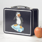 Pinguin auf Eisscholle Metall Brotdose (Beispiel)