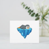 Pinguin auf Eisscholle Postkarte (Stehend Vorderseite)