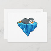 Pinguin auf Eisscholle Postkarte (Vorne/Hinten)