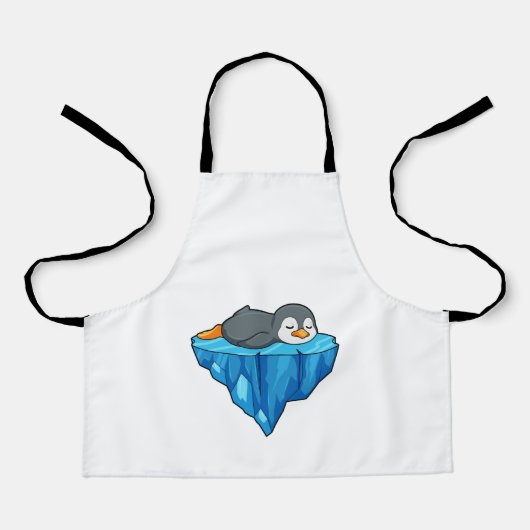 Pinguin auf Eisscholle Schürze (Vorderseite)