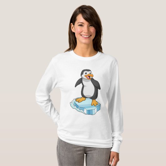 Pinguin auf Eisscholle T-Shirt (Vorne ganz)