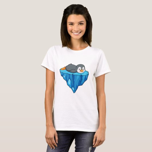 Pinguin auf Eisscholle T-Shirt (Vorne ganz)