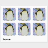 Pinguin auf festem Glas Quadratischer Aufkleber (Blatt)