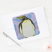 Pinguin auf festem Glas Quadratischer Aufkleber (Umschlag)