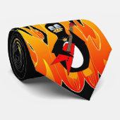 Pinguin auf Feuer Krawatte (Gerollt)