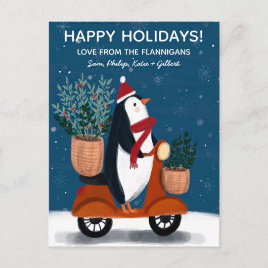 Pinguin auf Scooter Niedliche Weihnachten Custom (Vorderseite)