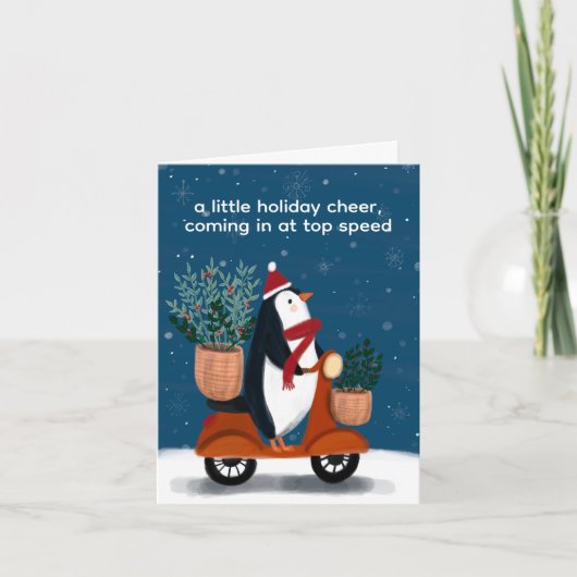 Pinguin auf Scooter Niedliche Weihnachten Custom (Vorderseite)
