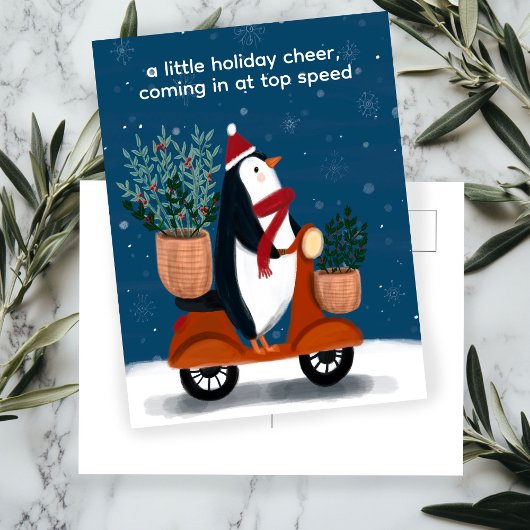 Pinguin auf Scooter Niedliche Weihnachten Custom