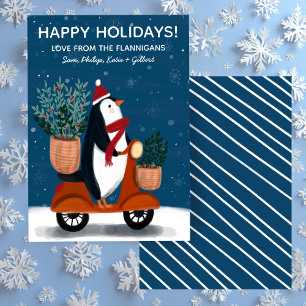 Pinguin auf Scooter Niedliche Weihnachten Custom