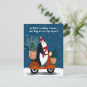 Pinguin auf Scooter Niedliche Weihnachten Custom (Stehend Vorderseite)