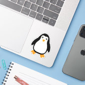 Pinguin Aufkleber (Laptop mit iPhone)