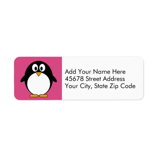 Pinguin aus niedlichem Cartoon, rosa und schwarz (Vorne)