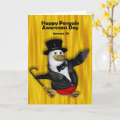Pinguin Awareness Day Card ~ 20. Januar Karte (Gelbe Blume)