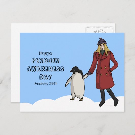 Pinguin Awareness Day, Postcard Postkarte (Vorne/Hinten)