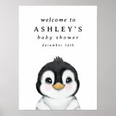Pinguin Baby Dusche Begrüßungszeichen Poster (Vorne)