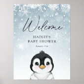 Pinguin Baby Dusche Begrüßungszeichen Poster (Vorne)