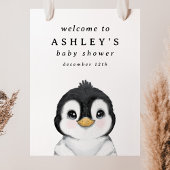 Pinguin Baby Dusche Begrüßungszeichen Poster