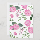 Pinguin Baby Dusche Blütenrosa Schwarz Einladung (Rückseite)