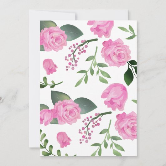 Pinguin Baby Dusche Blütenrosa Schwarz Einladung (Rückseite)