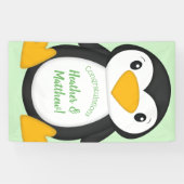 Pinguin Baby Dusche grün Banner (Horizontal)