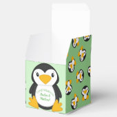 Pinguin Baby Dusche grün Geschenkschachtel (Geöffnet)