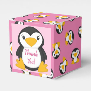 Pinguin Baby Dusche Pink Girl Geschenkschachtel