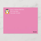 Pinguin Baby Dusche Pink Girl Postkarte (Rückseite)