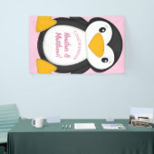 Pinguin Baby Dusche Rosa Banner (Messeveranstaltung)