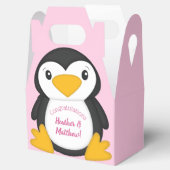 Pinguin Baby Dusche Rosa Geschenkschachtel (Geöffnet)