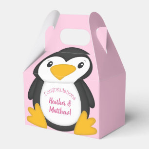 Pinguin Baby Dusche Rosa Geschenkschachtel