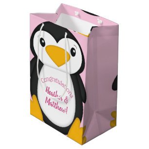 Pinguin Baby Dusche Rosa Mittlere Geschenktüte