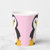 Pinguin Baby Dusche Rosa Pappbecher (Rechts)