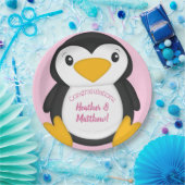 Pinguin Baby Dusche Rosa Pappteller (Party)