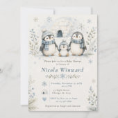 Pinguin-Baby-Party Einladung (Vorderseite)