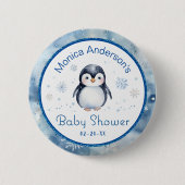Pinguin Baby Showbutton - Winterthema Button (Vorderseite)