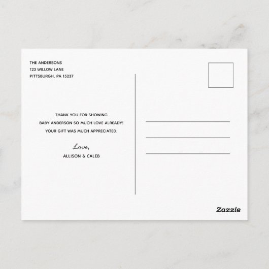 Pinguin Baby Showdown by Mail Danke Postcard Postkarte (Rückseite)