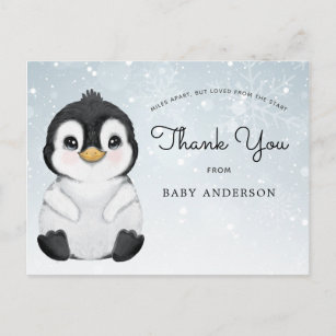 Pinguin Baby Showdown by Mail Danke Postcard Postkarte