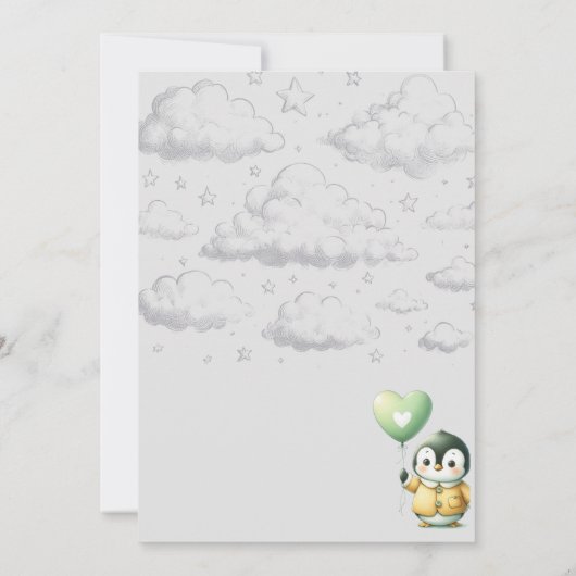 Pinguin-Babydusche Einladung (Rückseite)