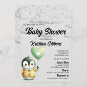 Pinguin-Babydusche Einladung (Vorne/Hinten)