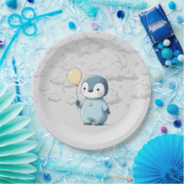 Pinguin-Babydusche Pappteller