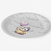 Pinguin-Babydusche Pappteller (Schrägansicht)