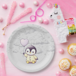 Pinguin-Babydusche Pappteller