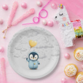 Pinguin-Babydusche Pappteller (Party)