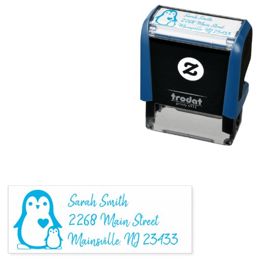 Pinguin-Babydusche Permastempel (Beispiel)